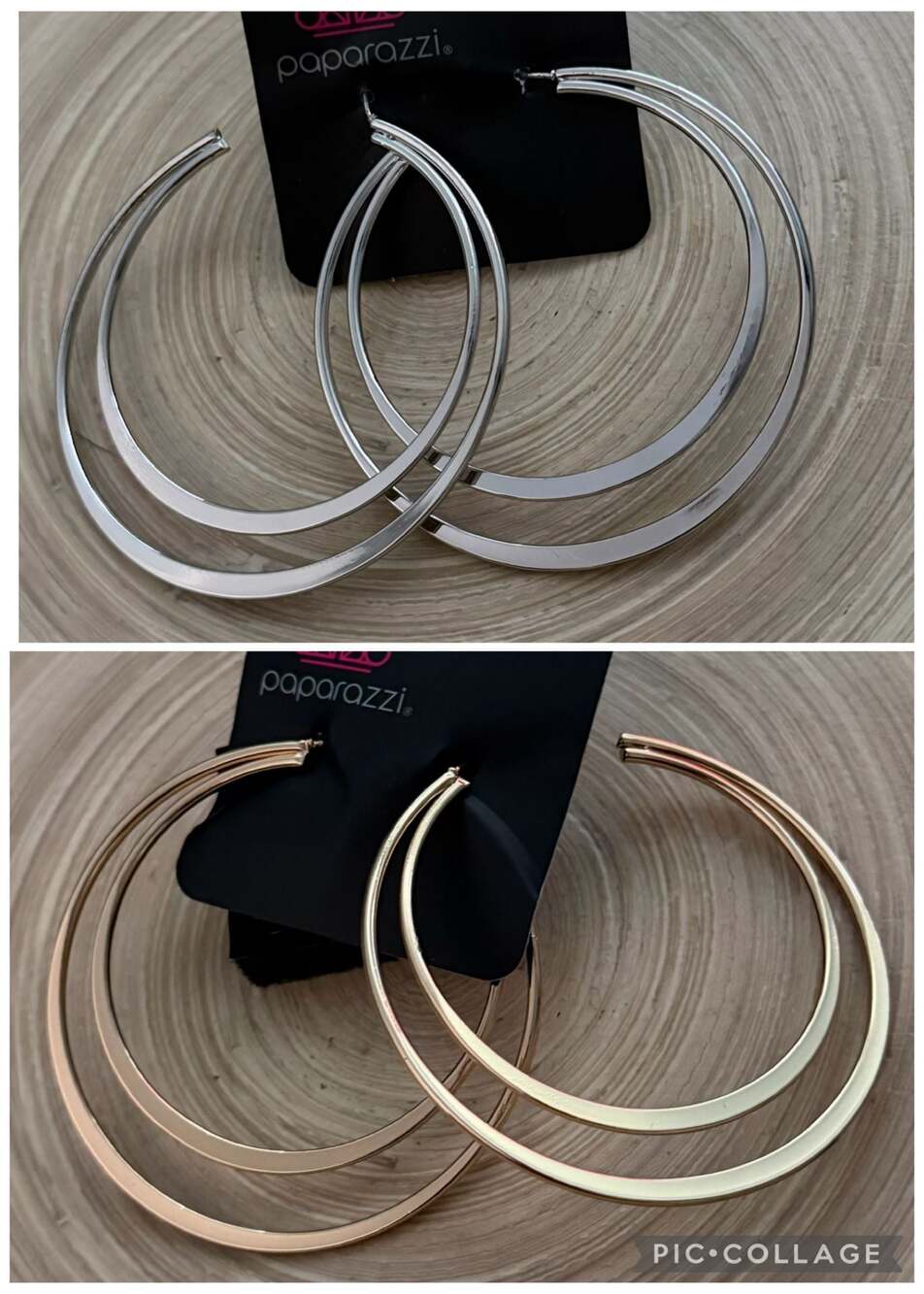 Set of 2 - Paparazzi Double Hoop Earrings Set - Silver and Gold